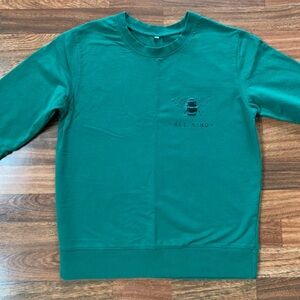 Bee Kind Crewneck Sweatshirt Large Juniors green/black 100% Cotton Pullover